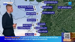 Météo: un mercredi humide sur l'Alsace, avec pluie et neige mélées en plaine et jusqu'à 13°C à Altkirch