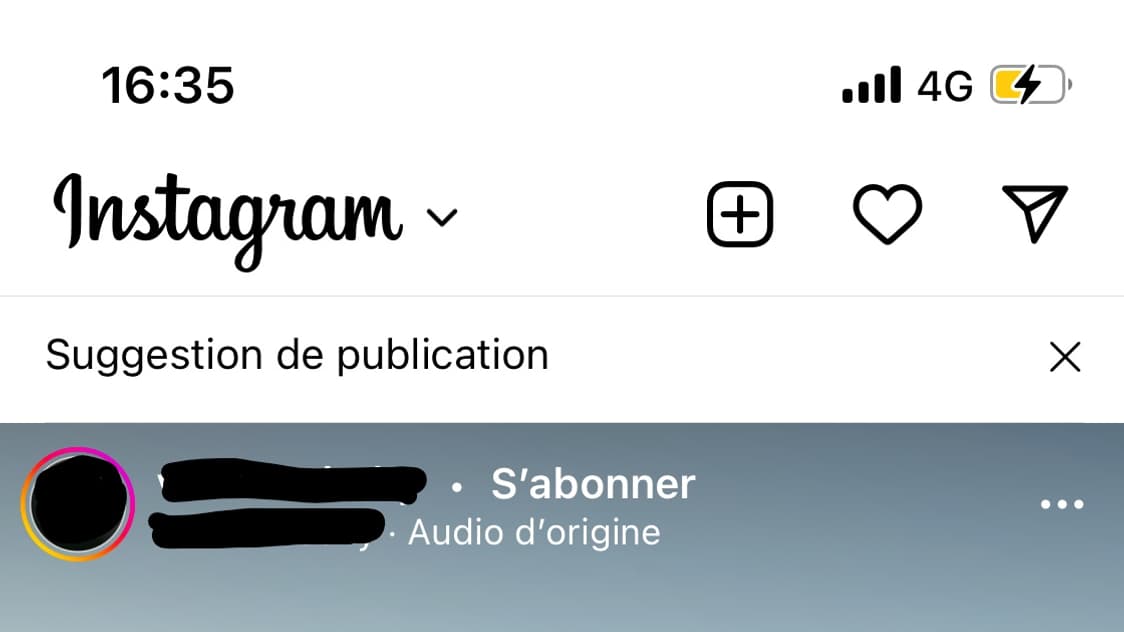 Le menu à trois points d'Instagram