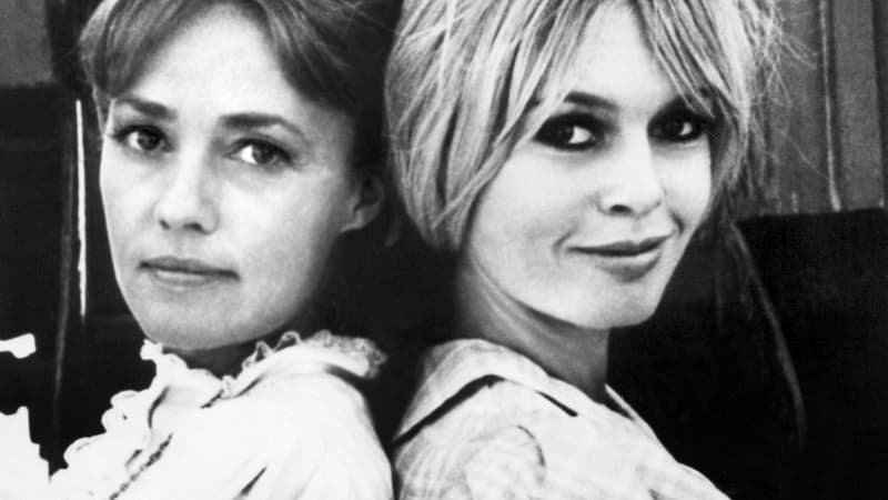 Jeanne Moreau et Brigitte Bardot sur le tournage du film "Viva Maria!" au Mexique en 1965