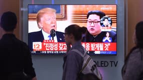 Un montage sur un écran de télévision à Séoul, en Corée du Sud, le 16 mai. 
