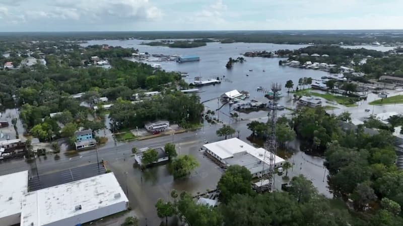 Les images de Crysal River, en Floride, sous les eaux après le passage de l'ouragan Idalia