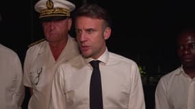 Le président de la République Emmanuel Macron le 19 décembre 2024 à Mayotte.