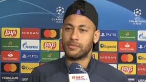 Neymar au micro de RMC Sport, à Paris le 27 avril 2021