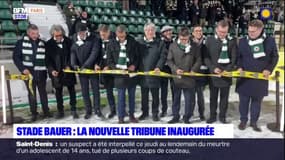 Saint-Ouen: la nouvelle tribune du stade Bauer inaugurée