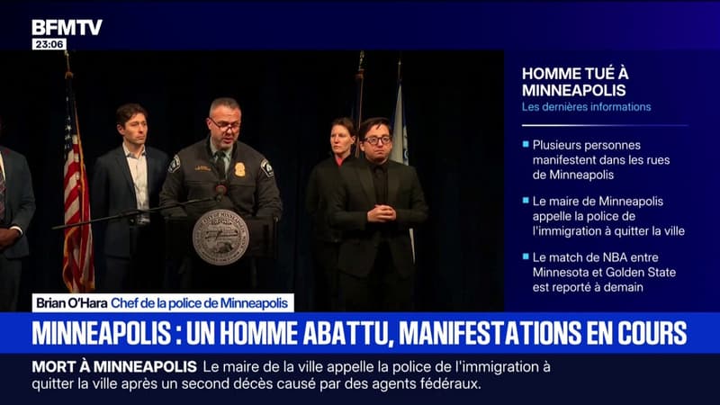 Homme abattu par l'ICE à Minneapolis: "Selon nos informations, il s'agit d'un homme blanc de 37 ans", a détaillé Brian O'Hara, chef de la police