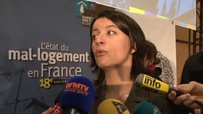Cécile Duflot, lors de la présentation du rapport de la Fondation Abbé Pierre sur le mal-logement.