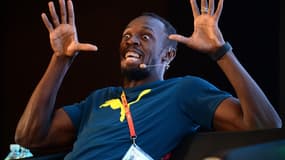 Usain Bolt à l'aise devant les micros et les camérasUsain Bolt