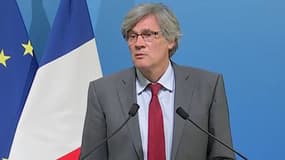 Le ministre de l'Agriculture, Stéphane Le Foll, à l'issue de la réunion avec les acteurs de la filière porcine.