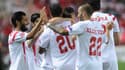 Ligue Europa : la joie de Trémoulinas et des joueurs du FC Séville