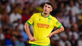 Le Nantais Matthis Abline lors du match de Ligue 1 face au PSG, le 17 août 2025