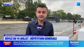 Répétition générale du défilé du 14-Juillet sur l'avenue Foch