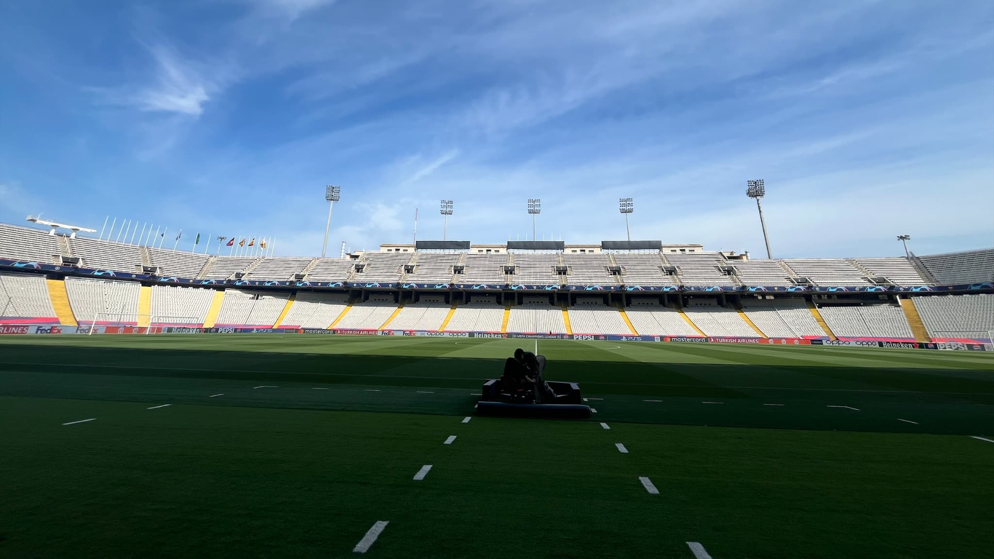 Le stade Montjuic de Barcelone, le 15 avril 2024 Le stade Montjuic de Barcelone, le 15 avril 2024