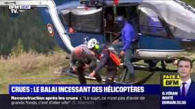 Crues: le balai incessant des hélicoptères