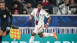 Endrick lors de son premier match avec l'Olympique lyonnais, Coupe de France, 11 janvier 2026