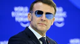 Le président Emmanuel Macron à Davos en Suisse le 20 janvier 2026