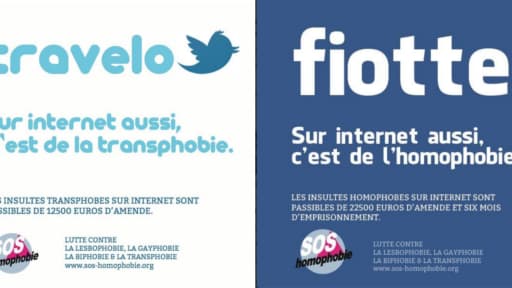 Ces deux visuels sont régulièrement diffusés par SOS Homophobie pour réveiller les consciences.