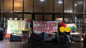 Une trentaine d'étudiants bloquent l'Institut d'études politiques (IEP) de Strasbourg ce lundi 6 janvier 2025.