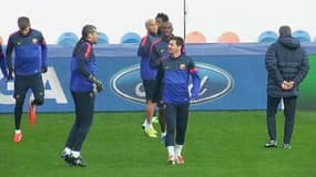 Les joueurs du Paris Saint-Germain à l'entraînement.