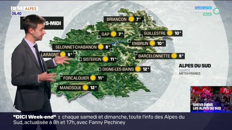 Météo Alpes du Sud: un mardi sous un franc soleil, 7°C à Briançon et 12°C à Manosque