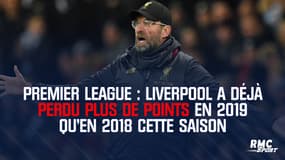 Premier League : Liverpool a déjà perdu plus de points en 2019 qu'en 2018 cette saison
