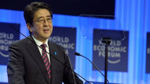 Shinzo Abe, le 22 janvier dernier, lors du forum économique mondial de Davos.
