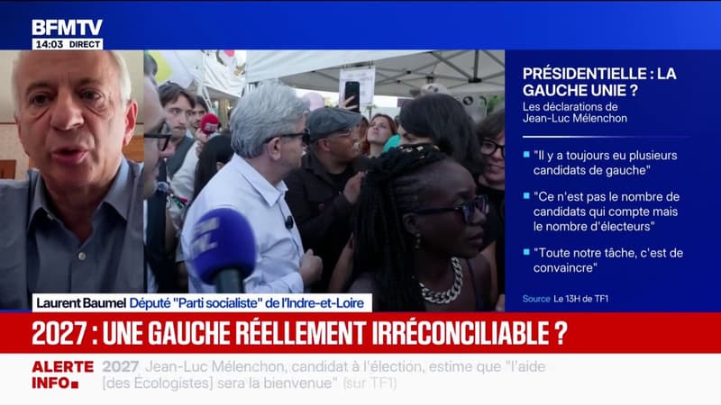 "Nous avons le sentiment que Jean-Luc Mélenchon n'est pas un bon candidat pour gagner l'élection présidentielle", estime Laurent Baumel, député PS
