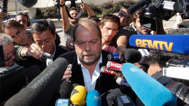L'avocat de Karabatic, Me Dupond-Moretti, devant le Palais de justice de Montpellier