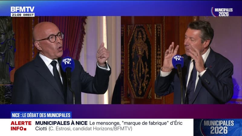 Municipales à Nice: "On peut se tutoyer, s'appeler par notre prénom parce qu'on a passé du temps familial ensemble", lance Christian Estrosi, maire sortant, à Éric Ciotti, candidat UDR