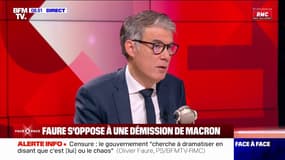 "Le moment n'est pas venu de faire tomber Emmanuel Macron": Olivier Faure s'oppose à une démission du Président