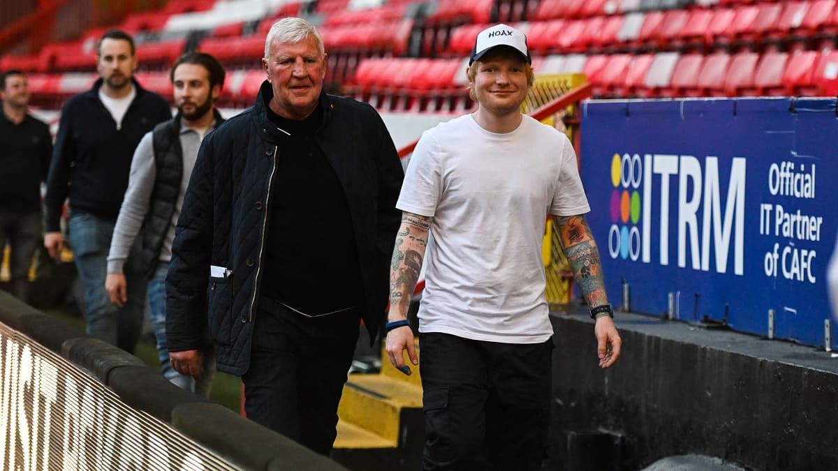 Ed Sheeran celebrated promotion to the Premier League with Ipswich Town players