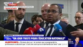 Enseignante tuée à Saint-Jean-de-Luz: "Les 90 élèves et les professeurs sont pris en charge par une cellule psychologique" annonce Pap Ndiaye