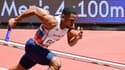 Le sprinter britannique Chijindu Ujah lors des séries du relais 4x100 m des JO de Tokyo, le 5 août 2021 