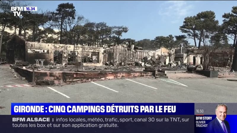 Les images des cinq campings détruits par les incendies en Gironde, dont le célèbre 