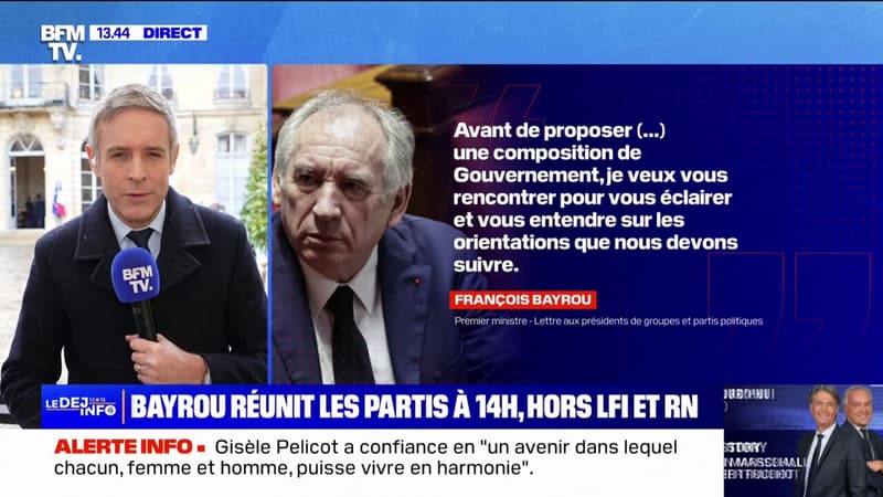 Formation du gouvernement: François Bayrou réunit les partis politiques hors LFI et RN à Matignon