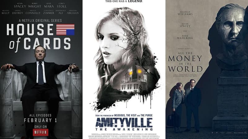 "House of Cards", "Amityville: The awakening" et "Tout l'argent du monde": trois films et séries au destin contrarié par les affaires de harcèlement sexuel qui secouent Hollywood.