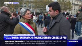 Marche contre la guerre: "Ma présence ici n'approuve pas [les messages pro-Hamas], de même que ma présence [à la marche contre l'antisémitisme] n'approuvera pas le message de l'extrême droite", affirme Sandrine Rousseau