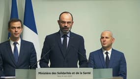 Edouard Philippe, lors du point presse quotidien sur le coronavirus, le vendredi 6 mars 2020. 