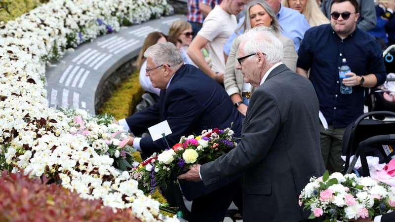 Familles des victimes, survivants et responsables politiques se sont réunis dimanche pour marquer le 25e anniversaire de l'attentat à la bombe d'Omagh, ce dimanche 13 août 2023.