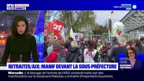 Retraites: manifestation devant la sous-préfecture à Aix-en-Provence