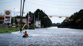 Inondations à Houston après le passage de l'ouragan Harvey, le 30 août 2017 au Texas