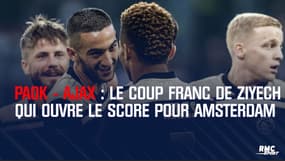 PAOK - Ajax : L'ouverture du score néerlandaise sur un coup-franc de Ziyech (0-1)