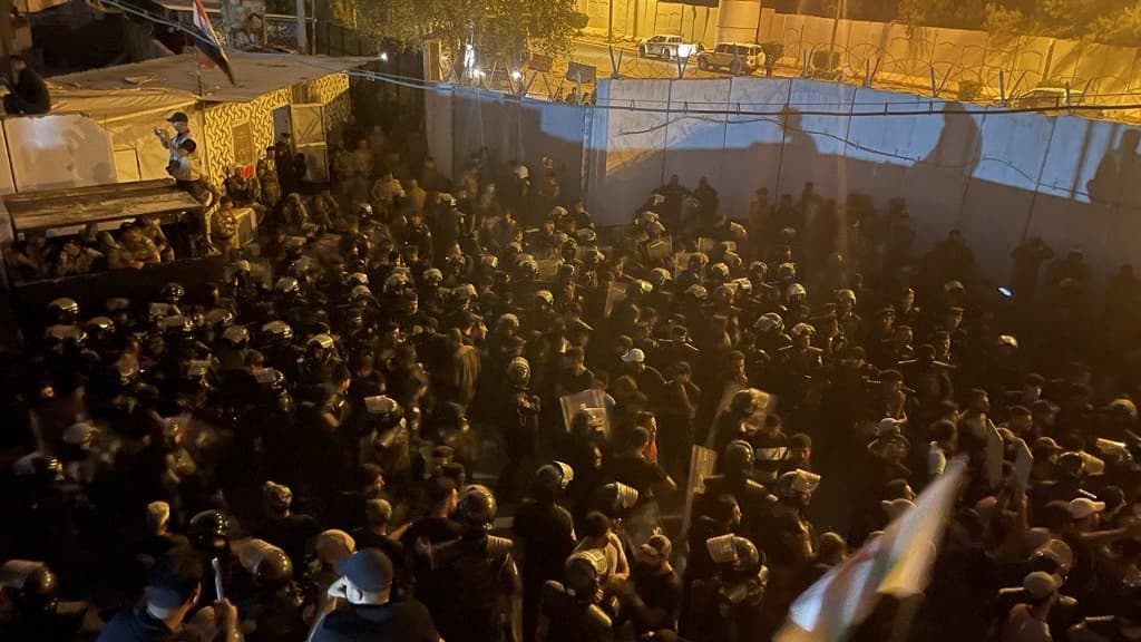 La manifestation devant l'ambassade suédoise à Bagdad, le 20 juillet 2023 