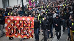 Manifestation des gilets jaunes à l'occasion du premier anniversaire du mouvement, à Nantes, le 16 novembre 2019.