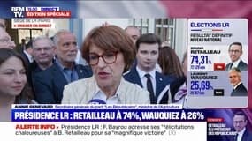 Présidence LR: pour Annie Genevard, la victoire de Bruno Retailleau "est un choix clair" 