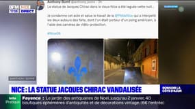 Nice: la statut de Jacques Chirac vandalisée