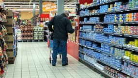 Les rayons d'un supermarché - Image d'illustration