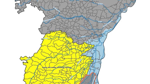 La carte des restrictions d'eau dans le Bas-Rhin.