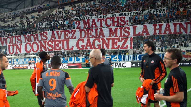 Une banderole qui s'adressait aux joueurs de l'OM