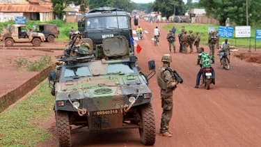 Soldats du 13e bataillon de Chasseurs alpins à Bria, en Centrafrique, le 18 avril dernier (photo d'illustration).