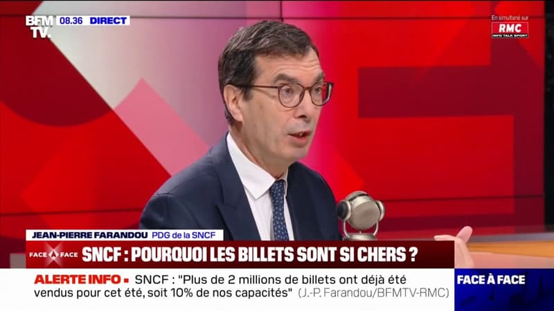 SNCF: &quot;40% [des prix] des trajets n&#039;ont pas augmenté&quot; affirme Jean-Pierre Farandou PDG de la SNCF